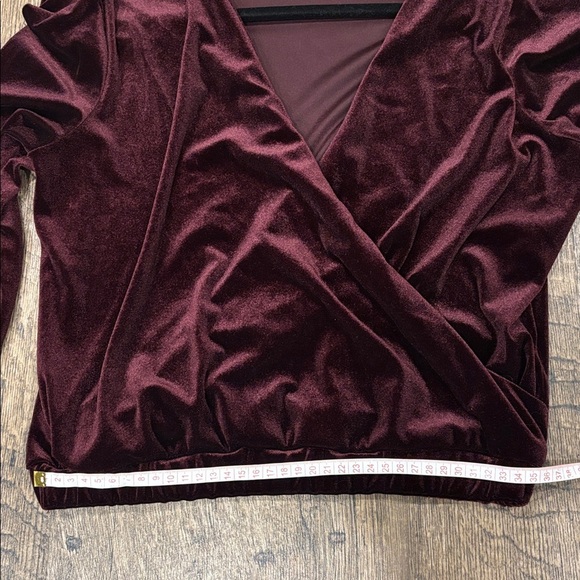 Dex Burgundy Velvet Top - Picture 9 of 11